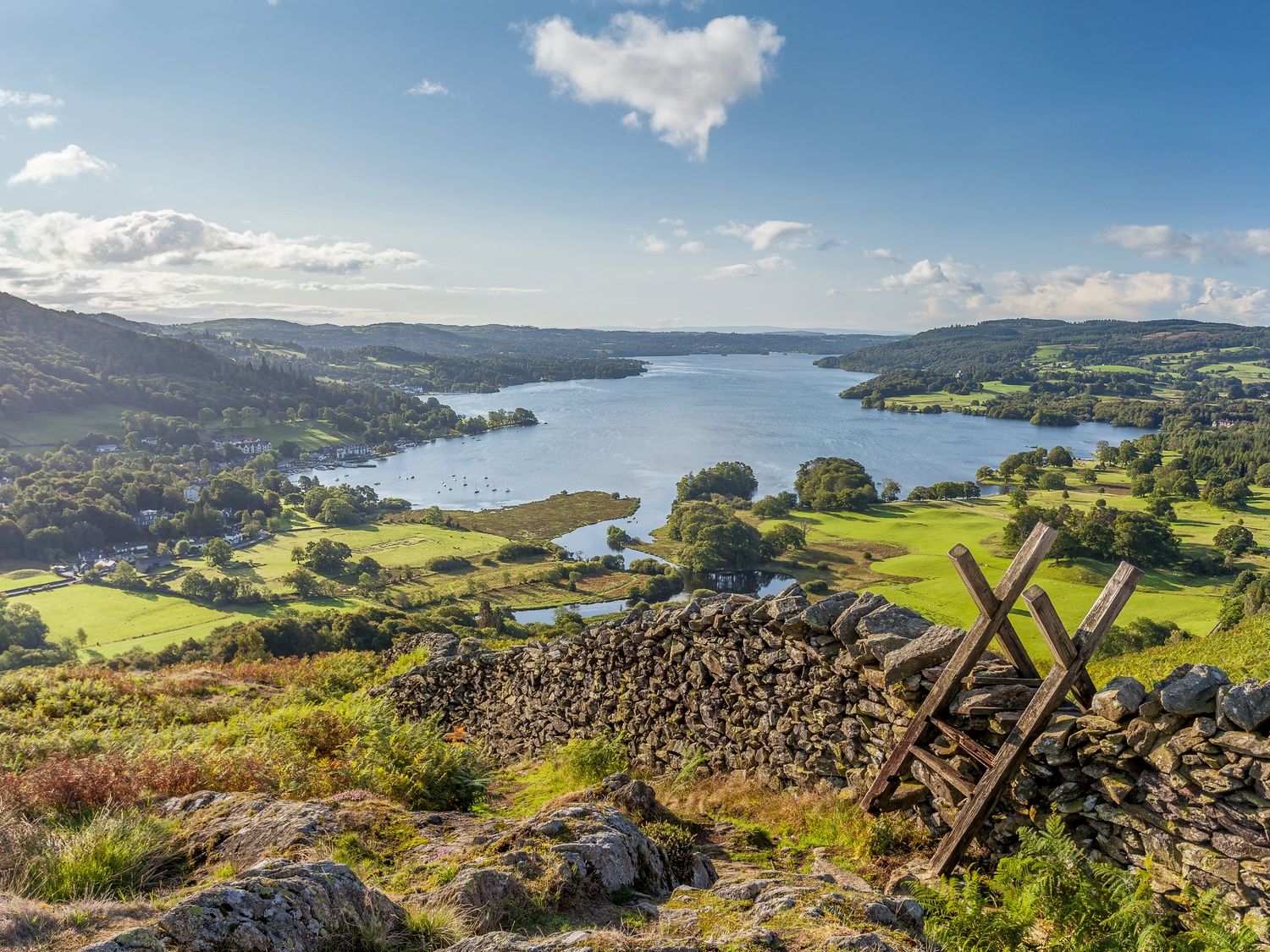 Views of Windermere and surrounding countryside